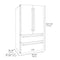 ZLINE 36" Autograph Refrigerator with Water and Ice Dispenser in Black with Champagne Bronze Square Handles, RFMZ-W36-BS-FCB