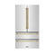 ZLINE 36 In. Autograph 22.5 cu. ft. Refrigerator with Ice Maker in Fingerprint Resistant Stainless Steel and Gold Accents, RFMZ-36-G