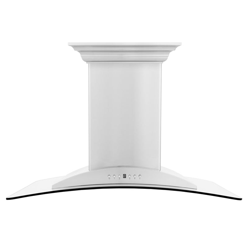 ZLINE 30" CrownSound Island Mount Range Hood in Stainless Steel with Built-in Speakers, GL9iCRN-BT-30