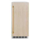 ZLINE Autograph 15" Touchstone Clear Cube Ice Maker with Drain Pump and Panel Ready Door with Polished Gold Handle, ICCDPZ-15-G