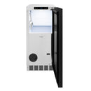 ZLINE Autograph 15" Touchstone Clear Cube Ice Maker with Drain Pump and Panel Ready Door with Matte Black Handle, ICCDPZ-15-MB