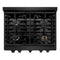 ZLINE 30" 4.2 cu. ft. Paramount Dual Fuel Range with 4 Burners in Black Stainless Steel, SDRB-30