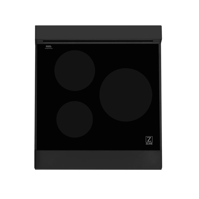 ZLINE 24" 2.8 cu. ft. Induction Range with a 4 Element Stove and Electric Oven in Black Stainless Steel, RAIND-BS-24