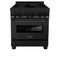 ZLINE 30" 4.0 cu. ft. Induction Range with a 4 Element Stove and Electric Oven in Black Stainless Steel, RAIND-BS-30