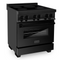 ZLINE 30" 4.0 cu. ft. Induction Range with a 4 Element Stove and Electric Oven in Black Stainless Steel, RAIND-BS-30