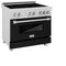 ZLINE 36" 4.6 cu. ft. Induction Range with a 5 Element Stove and Electric Oven in Durasnow and Black Matte, RAINDS-BLM-36