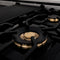 ZLINE Autograph Edition 48" Porcelain Rangetop with 7 Gas Burners in DuraSnow® Stainless Steel and Matte Black Accents, RTSZ-48-MB
