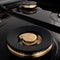 ZLINE Autograph Edition 48" Porcelain Rangetop with 7 Gas Burners in DuraSnow® Stainless Steel and Matte Black Accents, RTSZ-48-MB