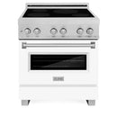 ZLINE 30" 4.0 cu. ft. Induction Range with a 4 Element Stove and Electric Oven in Durasnow and White Matte, RAINDS-WM-30