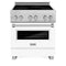 ZLINE 30" 4.0 cu. ft. Induction Range with a 4 Element Stove and Electric Oven in Durasnow and White Matte, RAINDS-WM-30