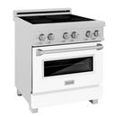 ZLINE 30" 4.0 cu. ft. Induction Range with a 4 Element Stove and Electric Oven in Durasnow and White Matte, RAINDS-WM-30