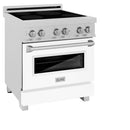 ZLINE 30" 4.0 cu. ft. Induction Range with a 4 Element Stove and Electric Oven in Durasnow and White Matte, RAINDS-WM-30