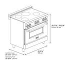 ZLINE 36" 4.6 cu. ft. Induction Range with a 5 Element Stove and Electric Oven in Durasnow and White Matte, RAINDS-WM-36