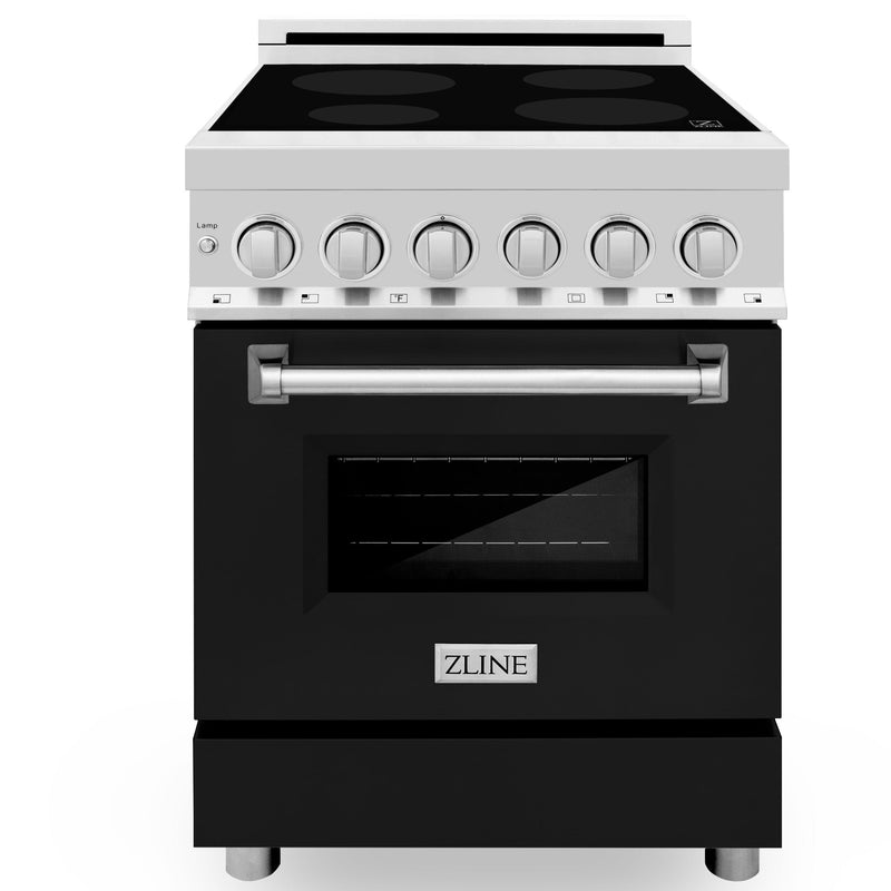 ZLINE 24" 2.8 cu. ft. Induction Range with a 4 Element Stove and Electric Oven in Black Matte, RAIND-BLM-24