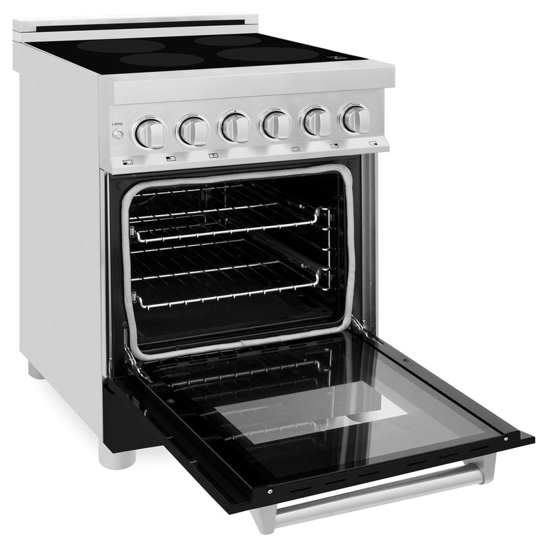 ZLINE 24" 2.8 cu. ft. Induction Range with a 4 Element Stove and Electric Oven in Black Matte, RAIND-BLM-24