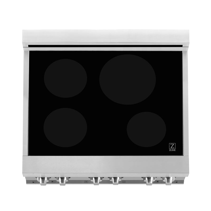 ZLINE 30" 4.0 cu. ft. Induction Range with a 4 Element Stove and Electric Oven in Black Matte, RAIND-BLM-30