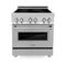 ZLINE 30" 4.0 cu. ft. Induction Range with a 4 Element Stove and Electric Oven in Durasnow and Fingerprint Resistant Stainless Steel, RAINDS-SN-30