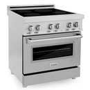 ZLINE 30" 4.0 cu. ft. Induction Range with a 4 Element Stove and Electric Oven in Durasnow and Fingerprint Resistant Stainless Steel, RAINDS-SN-30