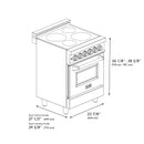 ZLINE 24" 2.8 cu. ft. Induction Range with a 4 Element Stove and Electric Oven in Stainless Steel, RAIND-24