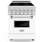 ZLINE 24" 2.8 cu. ft. Induction Range with a 4 Element Stove and Electric Oven in White Matte, RAIND-WM-24