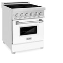 ZLINE 24" 2.8 cu. ft. Induction Range with a 4 Element Stove and Electric Oven in White Matte, RAIND-WM-24