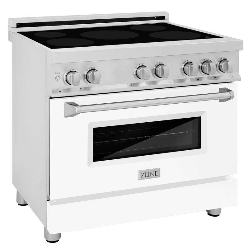 ZLINE 36" 4.6 cu. ft. Induction Range with a 5 Element Stove and Electric Oven in White Matte, RAIND-WM-36