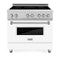 ZLINE 36" 4.6 cu. ft. Induction Range with a 5 Element Stove and Electric Oven in White Matte, RAIND-WM-36