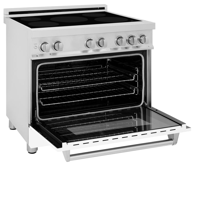 ZLINE 36" 4.6 cu. ft. Induction Range with a 5 Element Stove and Electric Oven in White Matte, RAIND-WM-36