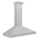 ZLINE 48 Inch Autograph Edition DuraSnow® Stainless Steel Range Hood with Gold Handle, KB4SNZ-48-G