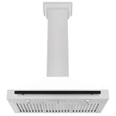 ZLINE 36" Autograph Edition Range Hood in DuraSnow® Stainless Steel with White Matte Shell and Black Handle, KB4SNZ-WM36-MB