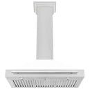 ZLINE 36 Inch DuraSnow® Stainless Steel Range Hood with White Matte Shell and Stainless Steel Handle, KB4SNX-WM-36