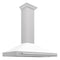 ZLINE 48 Inch DuraSnow® Stainless Steel Range Hood with White Matte Shell and Stainless Steel Handle, KB4SNX-WM-48