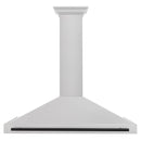 ZLINE 48 Inch Autograph Edition DuraSnow® Stainless Steel Range Hood with Matte Black Handle, KB4SNZ-48-MB