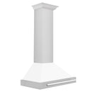 ZLINE 30 Inch Stainless Steel Range Hood with White Matte Shell and Stainless Steel Handle, KB4STX-WM-30