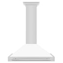 ZLINE 36 Inch Stainless Steel Range Hood with White Matte Shell and Stainless Steel Handle, KB4STX-WM-36