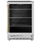 ZLINE 24" Autograph 154 Can Beverage Fridge in Stainless Steel with Gold Accents - Monument Series, RBVZ-US-24-G