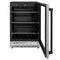 ZLINE 24" Autograph 154 Can Beverage Fridge in Stainless Steel with Black Accents - Monument Series, RBVZ-US-24-MB