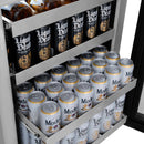 ZLINE Autograph 24" Touchstone 151 Can Beverage Fridge with Panel Ready Glass Door and Champagne Bronze Handle,  RBSPOZ-24-CB
