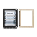 ZLINE Autograph 24" Touchstone 151 Can Beverage Fridge with Panel Ready Glass Door and Matte Black Handle,  RBSPOZ-24-MB
