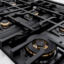 ZLINE Autograph 48" 6.7 cu. ft. Select Double Oven Dual Fuel Range with 8 Burners in DuraSnow® Stainless Steel with White Matte Doors and Matte Black Accents, HDRSZ-WM-48-MB
