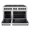 ZLINE Autograph 48" 6.7 cu. ft. Select Double Oven Dual Fuel Range with 8 Burners in DuraSnow® Stainless Steel with White Matte Doors and Matte Black Accents, HDRSZ-WM-48-MB