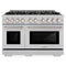 ZLINE 48" 6.7 cu. ft. Select Double Oven Gas Range in DuraSnow® Stainless Steel with 8 Brass Burners, HGRS-BR-48