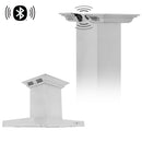 ZLINE 36" CrownSoun Island Mount Range Hood in Stainless Steel with Built-in  Speakers, KE2iCRN-BT-36