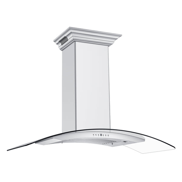 ZLINE 42" CrownSound Wall Mount Range Hood in Stainless Steel with Built-in Speakers, KN4CRN-BT-42