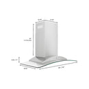 ZLINE 36 in. Convertible Vent Wall Mount Range Hood in Stainless Steel & Glass, KN-36