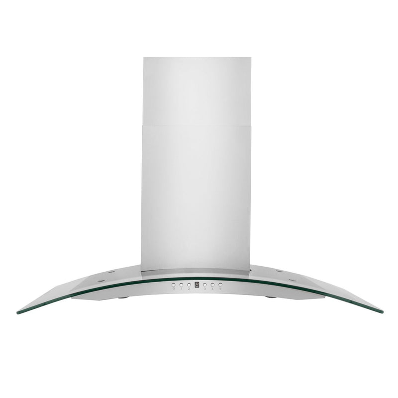 ZLINE 36 in. Convertible Vent Wall Mount Range Hood in Stainless Steel & Glass, KN4-36