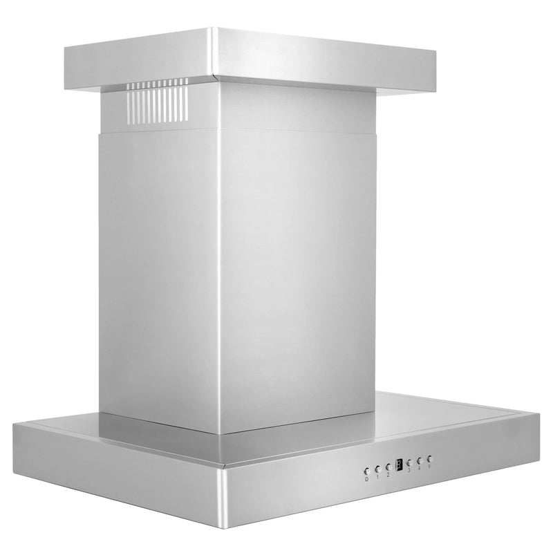 ZLINE 42 in. Convertible Vent Wall Mount Range Hood in Stainless Steel with Crown Molding, KECRN-42