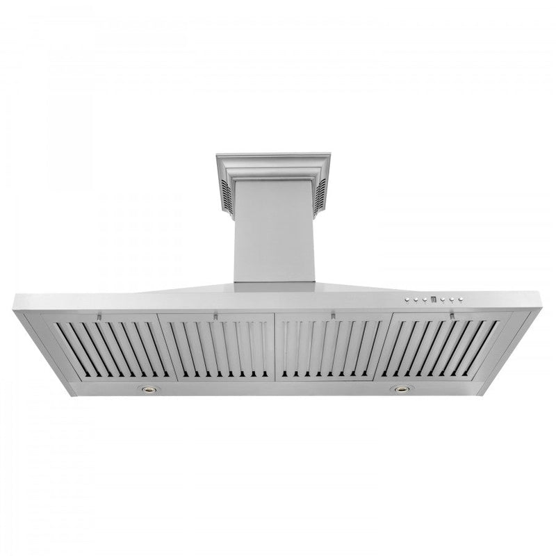 ZLINE 48 in. Stainless Steel Wall Range Hood with Built-in CrownSound® Bluetooth Speakers, KBCRN-BT-48