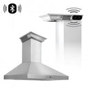 ZLINE 30 in. Stainless Steel Wall Range Hood with Built-in CrownSound® Bluetooth Speakers, KL3CRN-BT-30