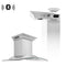 ZLINE 36 in. Wall Mount Range Hood in Stainless Steel with Built-in CrownSound Bluetooth Speakers, KNCRN-BT-36